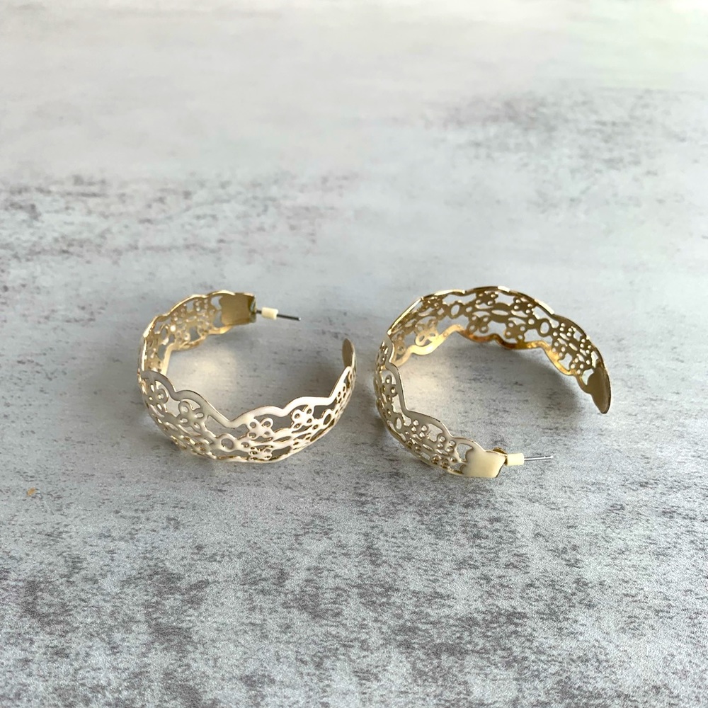 White metal enamel earrings Hoop Jewelry chunky